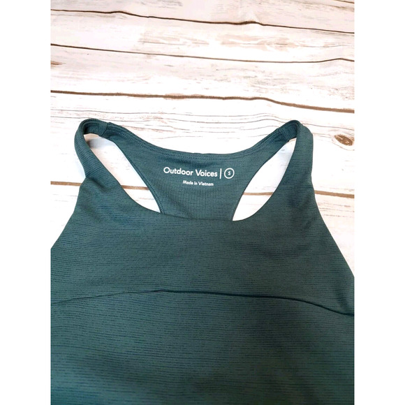 Outdoor Voices Womens Sports Bra Small Stretch Racerback Green TechSweat Crop - Picture 7 of 11